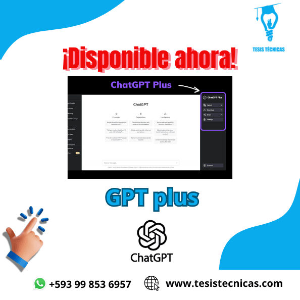 ChatGPT Plus - Plan Mensual Accede a la versión premium de ChatGPT con respuestas más rápidas, generación de texto avanzada y mayor disponibilidad. Ideal para estudiantes, profesionales, creadores de contenido y más. ¡Potencia tu productividad con la mejor IA conversacional!